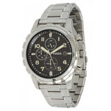 Fossil Dean Chronograph Black Dial Silver Steel Strap Watch for Men - FS4542 Buy Now By Fossil