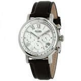 Fossil Buchanan Chronograph Silver Dial Black Leather Strap Watch for Men - FS5102 Buy Now By Fossil