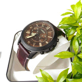 Fossil Grant Chronograph Brown Dial Brown Leather Strap Watch for Men - FS5088