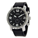 Fossil Nate Chronograph Black Dial Black Leather Strap Watch for Men - JR1436 Buy Now By Fossil