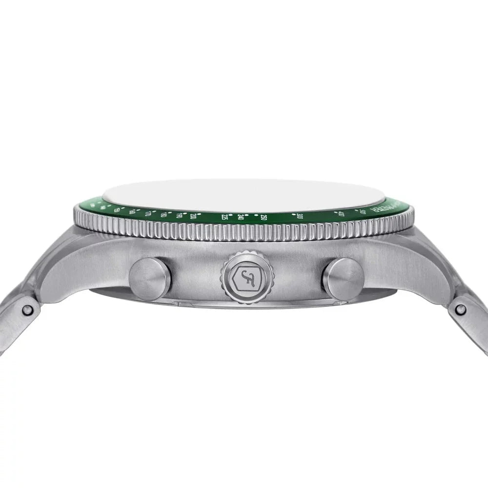 Fossil Sport Tourer Chronograph Green Dial Silver Steel Strap Watch for Men - FS6048 Buy Now By Fossil