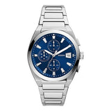 Fossil Everett Chronograph Blue Dial Silver Steel Strap Watch for Men - FS5795 Buy Now By Fossil