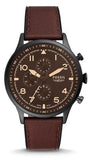 Fossil Retro Pilot Chronograph Brown Dial Brown Leather Strap Watch for Men - FS5833 Buy Now By Fossil