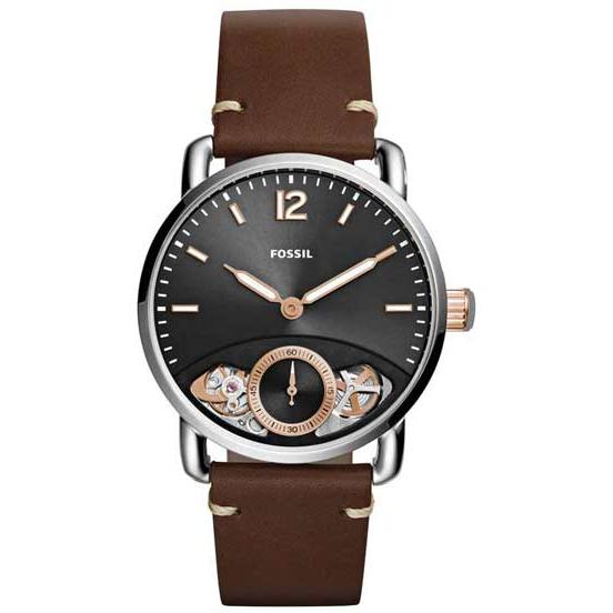 Fossil The Commuter Twist Black Dial Brown Leather Strap Watch for Men - ME1165 Buy Now By Fossil