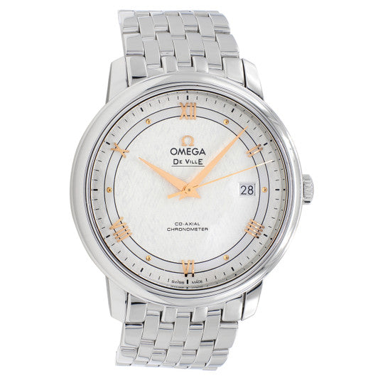 Omega De Ville Prestige Co Axial Silver Dial Silver Steel Strap Watch for Men - 424.10.40.20.02.004 Buy Now By Omega