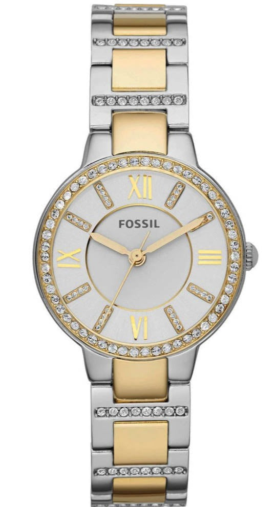 Fossil Virginia Silver Dial Two Tone Steel Strap Watch for Women - ES3503 Buy Now By Fossil