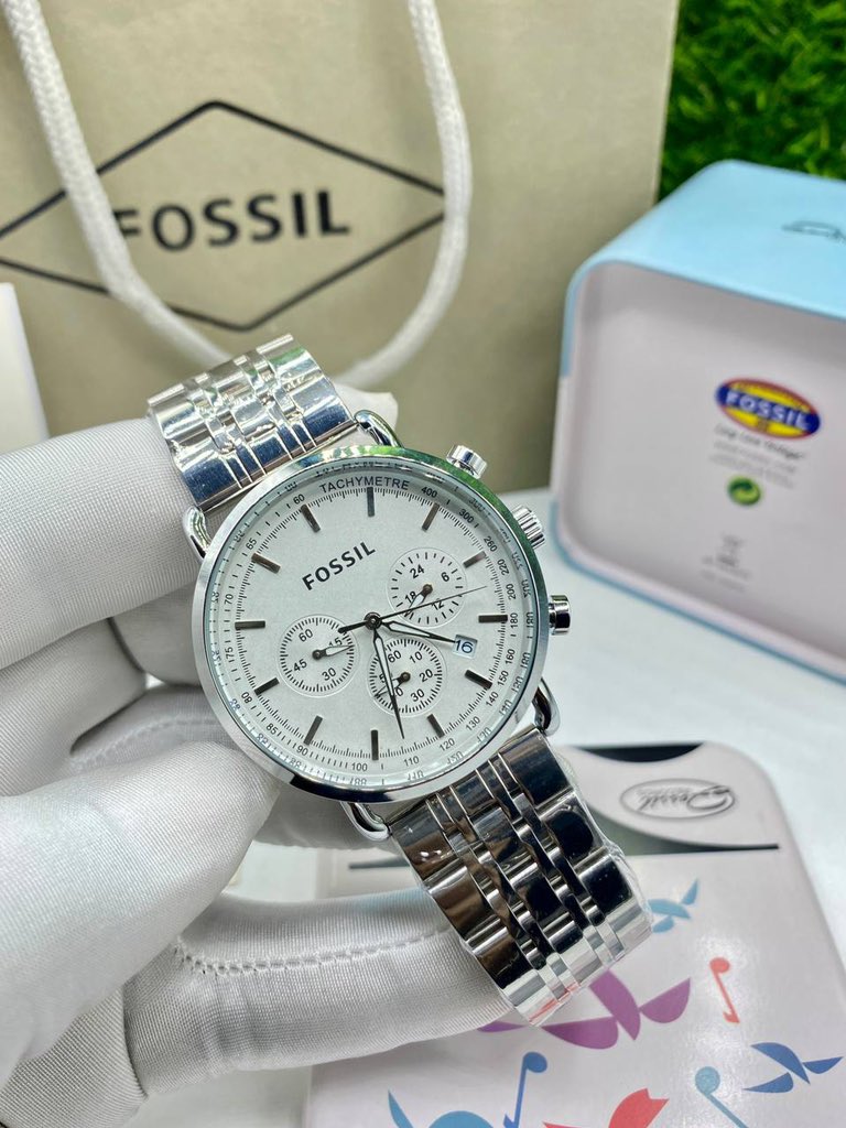 Fossil Boyfriend Chronograph Silver Dial Silver Steel Strap Watch for Women - ES2198 Buy Now By Fossil