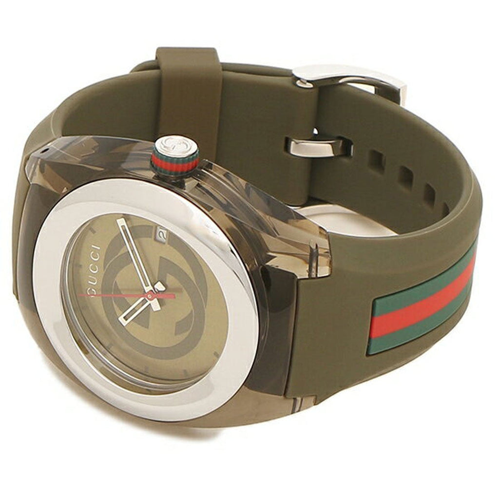 Gucci Sync XXL Quartz Brown Dial Brown Leather Strap Watch For Men - YA137106 Buy Now By Gucci