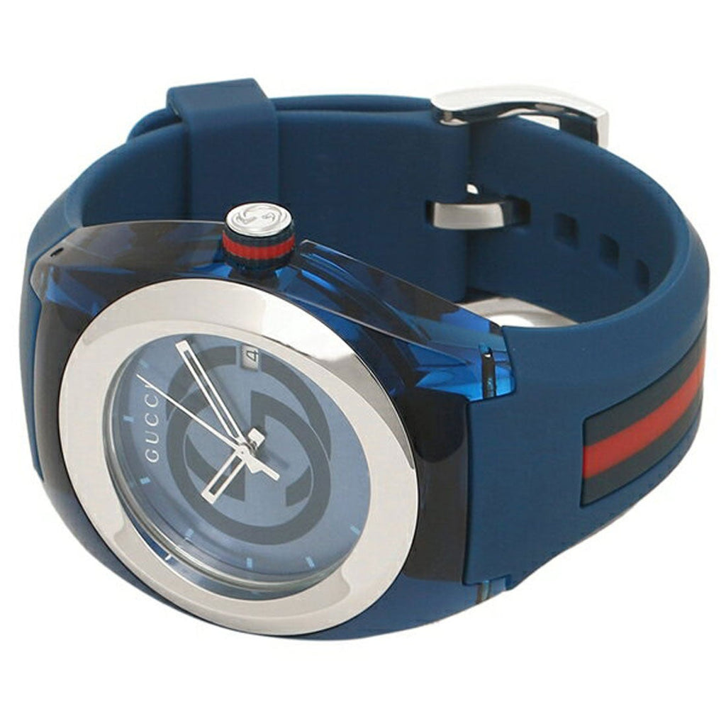 Gucci Sync XXL Quartz Blue Dial Blue Rubber Strap Watch For Men - YA137104 Buy Now By Gucci