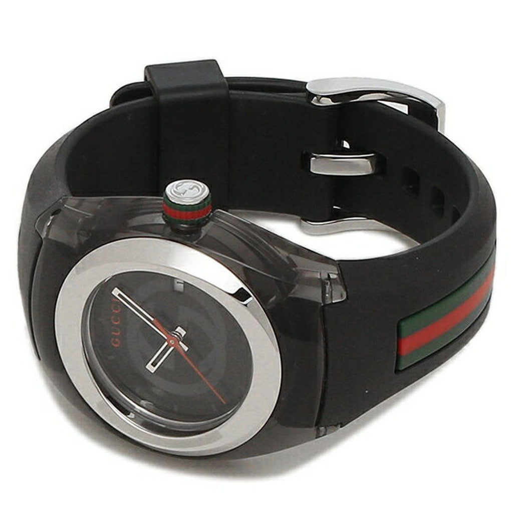 Gucci Sync Quartz Black Dial Black Rubber Strap Watch For Men - YA137301 Buy Now By Gucci