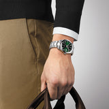 Tissot Gentleman Powermatic 80 Silicium Green Dial Silver Steel Strap Watch For Men - T127.407.11.091.01 Buy Now By Tissot
