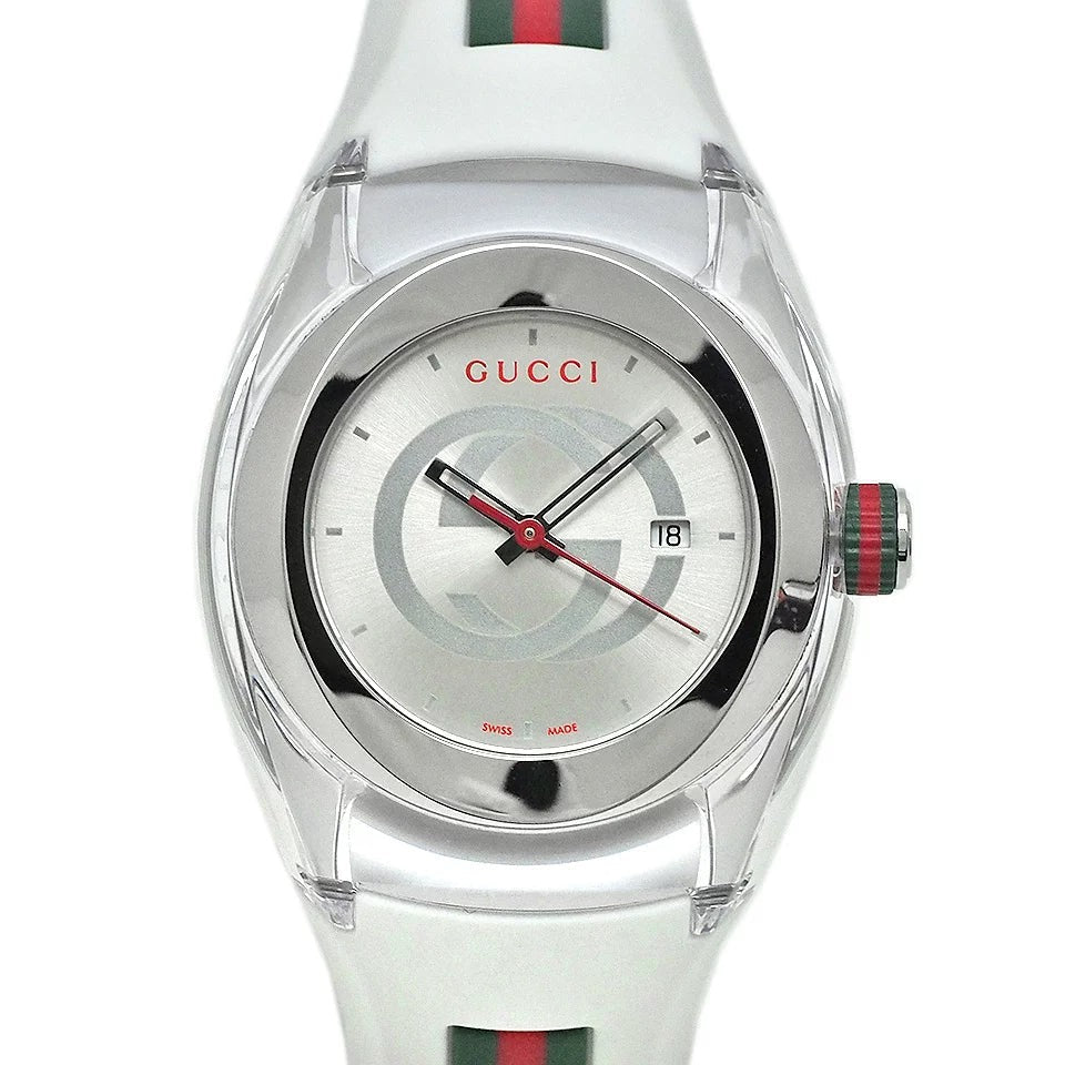 Gucci Sync Quartz White Dial White Rubber Strap Unisex Watch - YA137302 Buy Now By Gucci