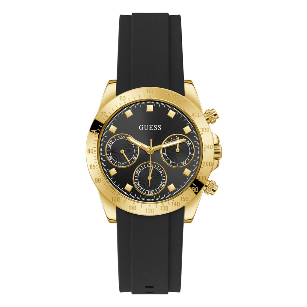 Guess Eclipse Multi Function Black Dial Black Rubber Strap Watch for Women - GW0315L1 Buy Now By Guess