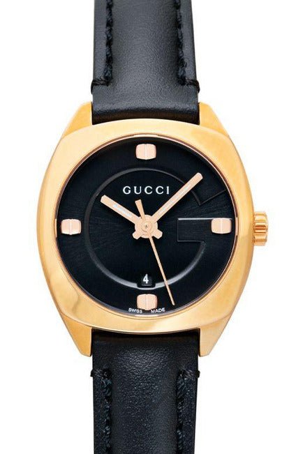 Gucci GG2570 Quartz Black Dial Black Leather Strap Watch For Women - YA142509 Buy Now By Gucci