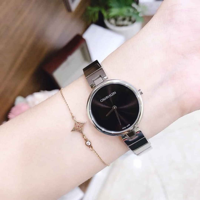 Calvin Klein Authentic Black Dial Silver Steel Strap Watch for Women - K8G23141 Buy Now By Calvin Klein