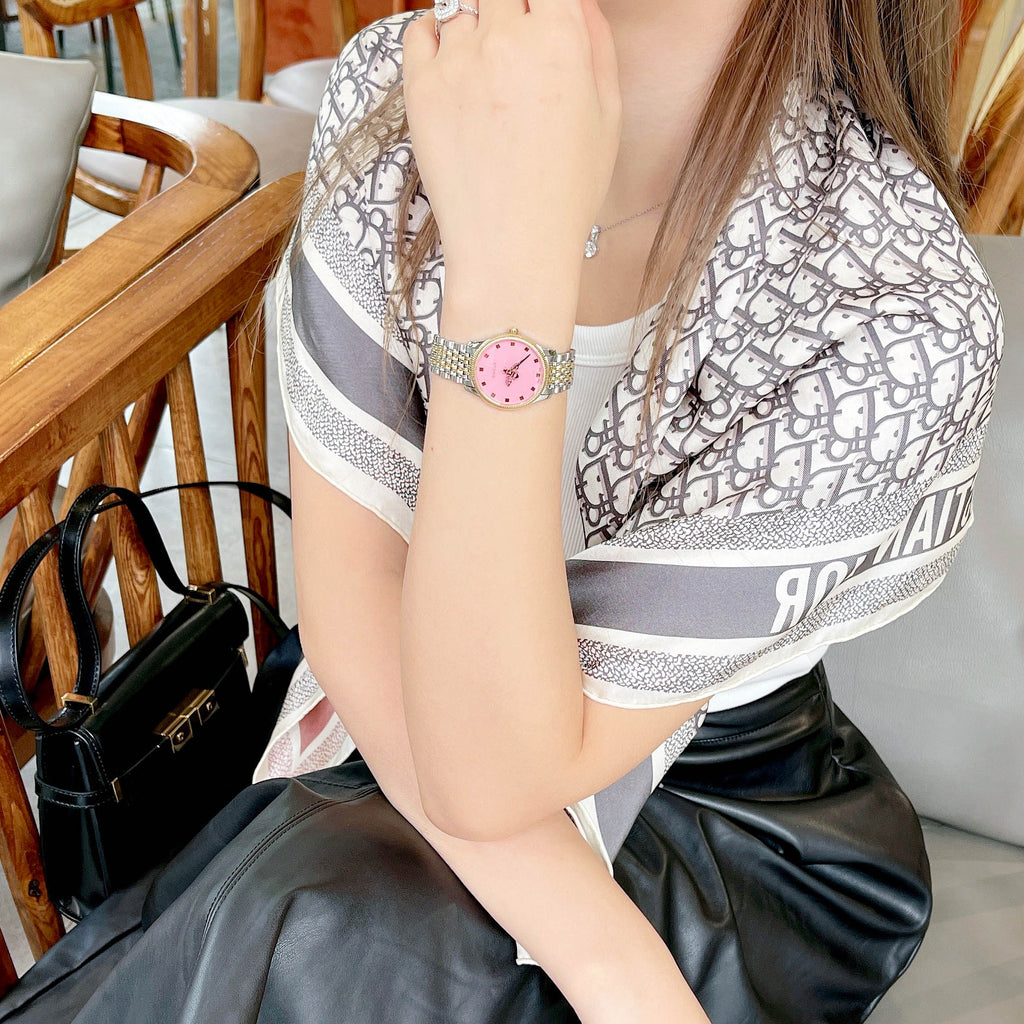 Gucci G Timeless Quartz Pink Dial Two Tone Steel Strap Watch For Women - YA1265030 Buy Now By Gucci