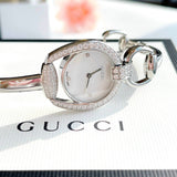 Gucci Horsebit Collection Diamonds Mother of Pearl Dial Silver Steel Strap Watch For Women - YA139505 Buy Now By Gucci