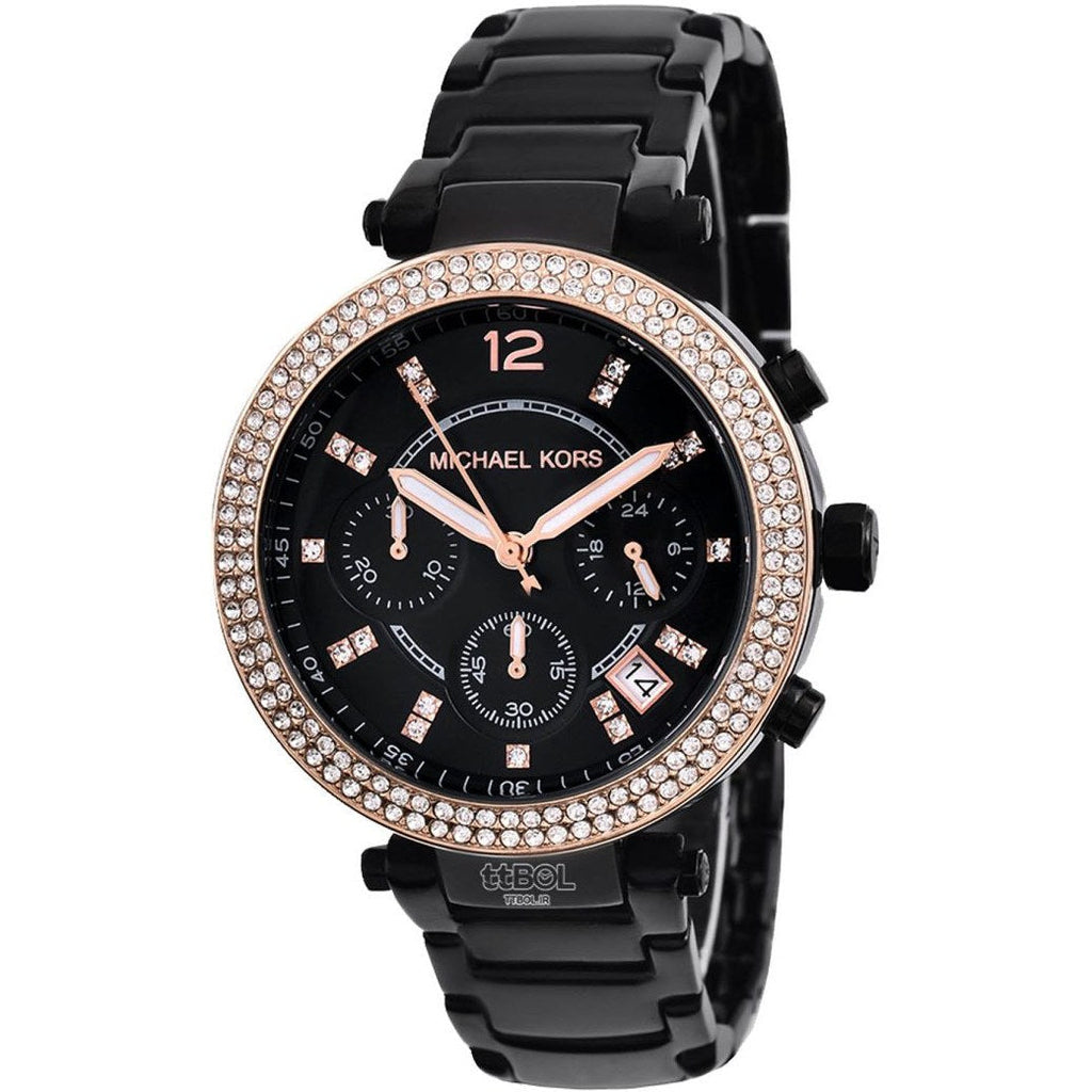 Michael Kors Parker Diamonds Black Dial Black Steel Strap Watch for Women - MK5885 Buy Now By Michael Kors