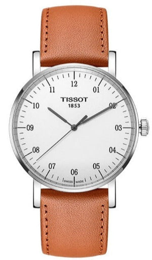 Tissot T Classic Everytime Large White Dial Brown Leather Strap Watch For Men - T109.610.16.037.00 Buy Now By Tissot