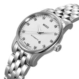 Mido Baroncelli III Automatic Diamonds White Dial Silver Steel Strap Watch For Women - M7600.4.66.1 Buy Now By Mido