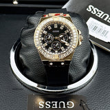 Guess Baguette Crystals Black Dial Black Silicone Strap Watch For Men - GW0208G1 Buy Now By Guess
