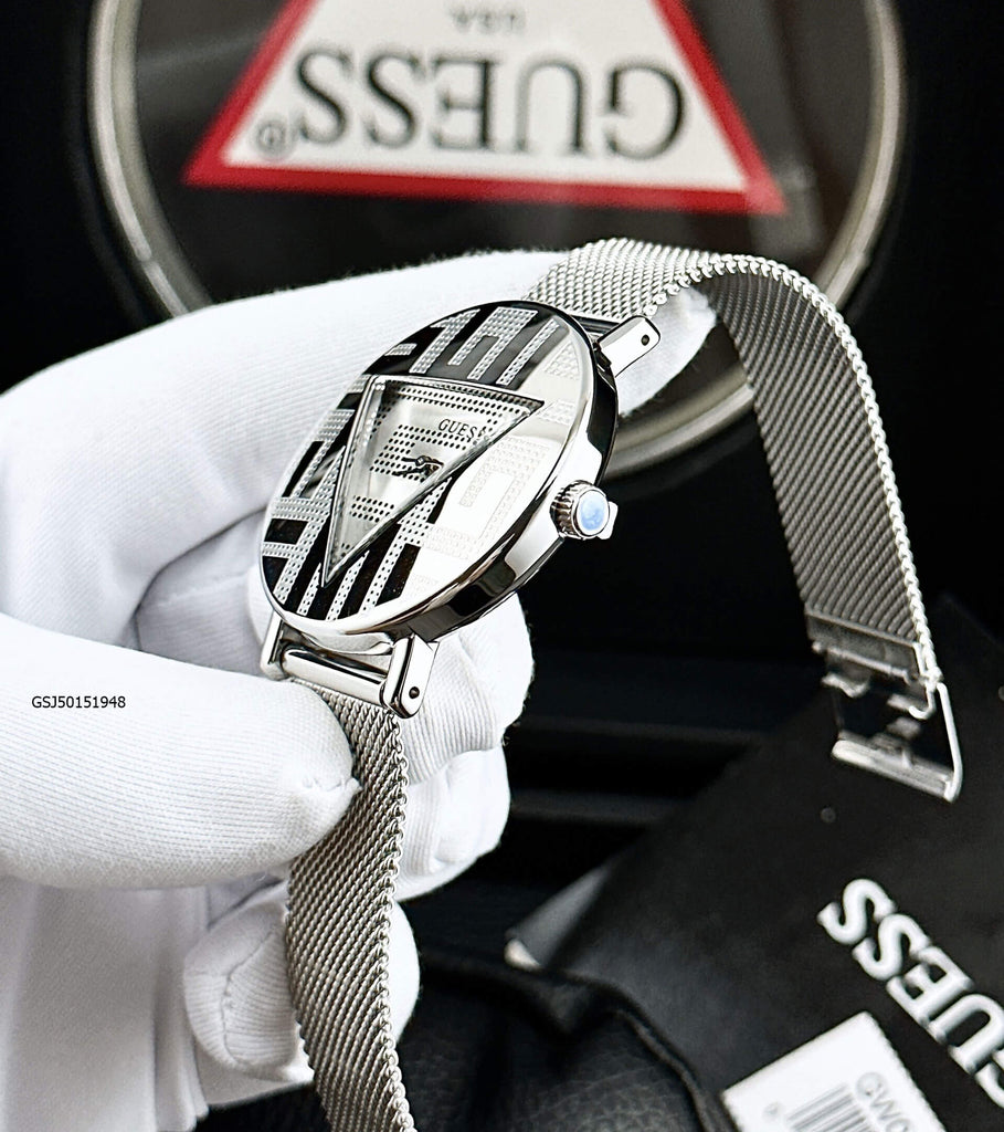 Guess Iconic Quartz Silver Dial Silver Mesh Bracelet Watch For Women - GW0527L1 Buy Now By Guess