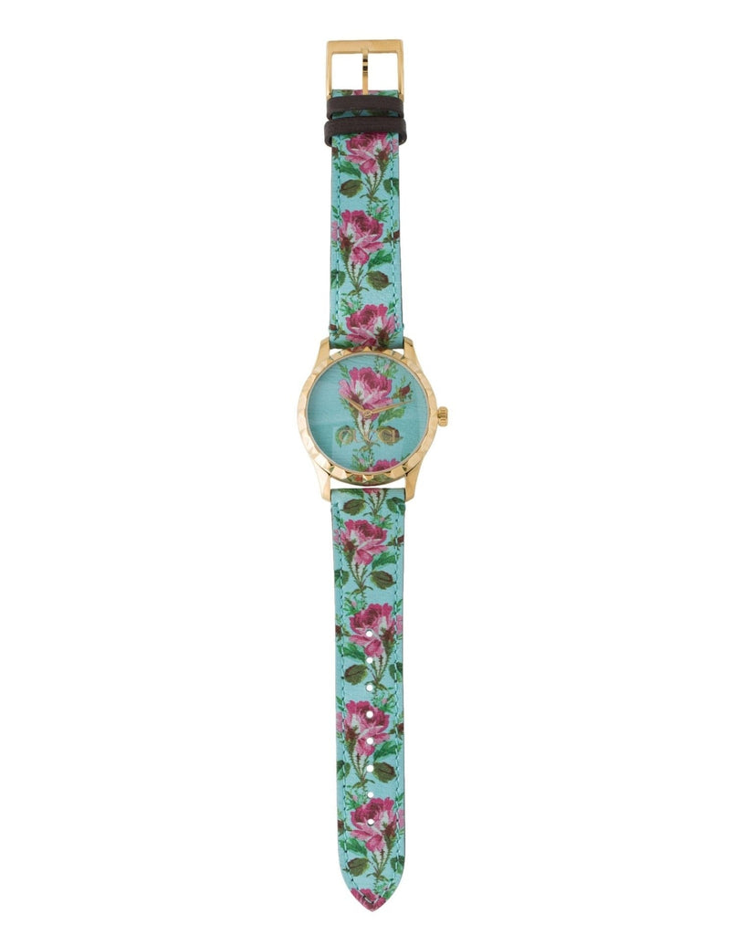 Gucci G Timeless Floral Turquoise Dial Turquoise Leather Strap Watch For Women - YA1264085 Buy Now By Gucci
