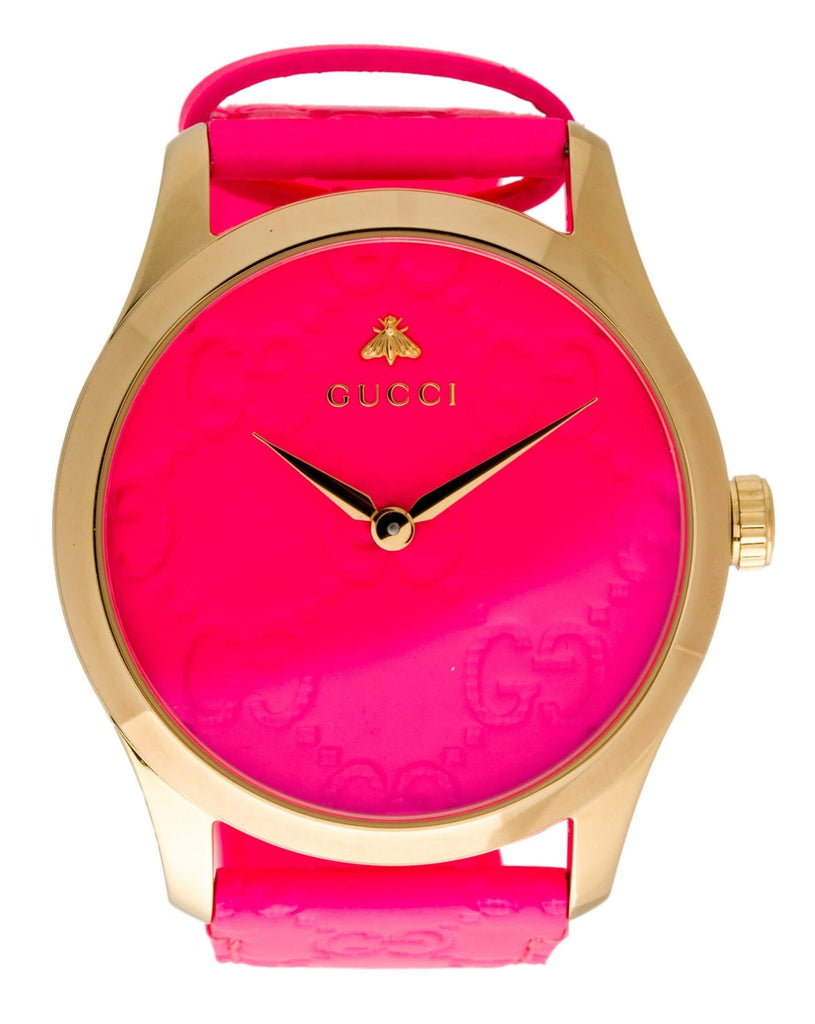 Gucci G Timeless Quartz Pink Dial Pink Leather Strap Watch For Women - YA1264115 Buy Now By Gucci