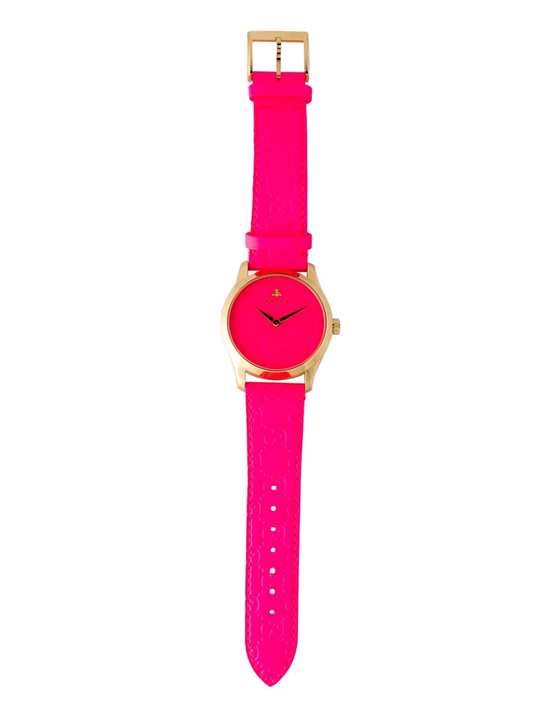 Gucci G Timeless Quartz Pink Dial Pink Leather Strap Watch For Women - YA1264115 Buy Now By Gucci