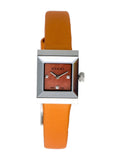 Gucci G-Frame Square Mother of Pearl Orange Dial Orange Leather Strap Watch For Women - YA128532 Buy Now By Gucci