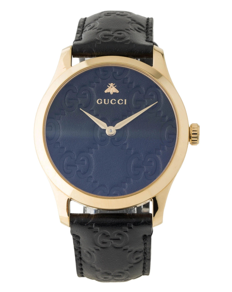 Gucci G Timeless Quartz Black Dial Black Leather Strap Watch For Women - YA1264034A Buy Now By Gucci