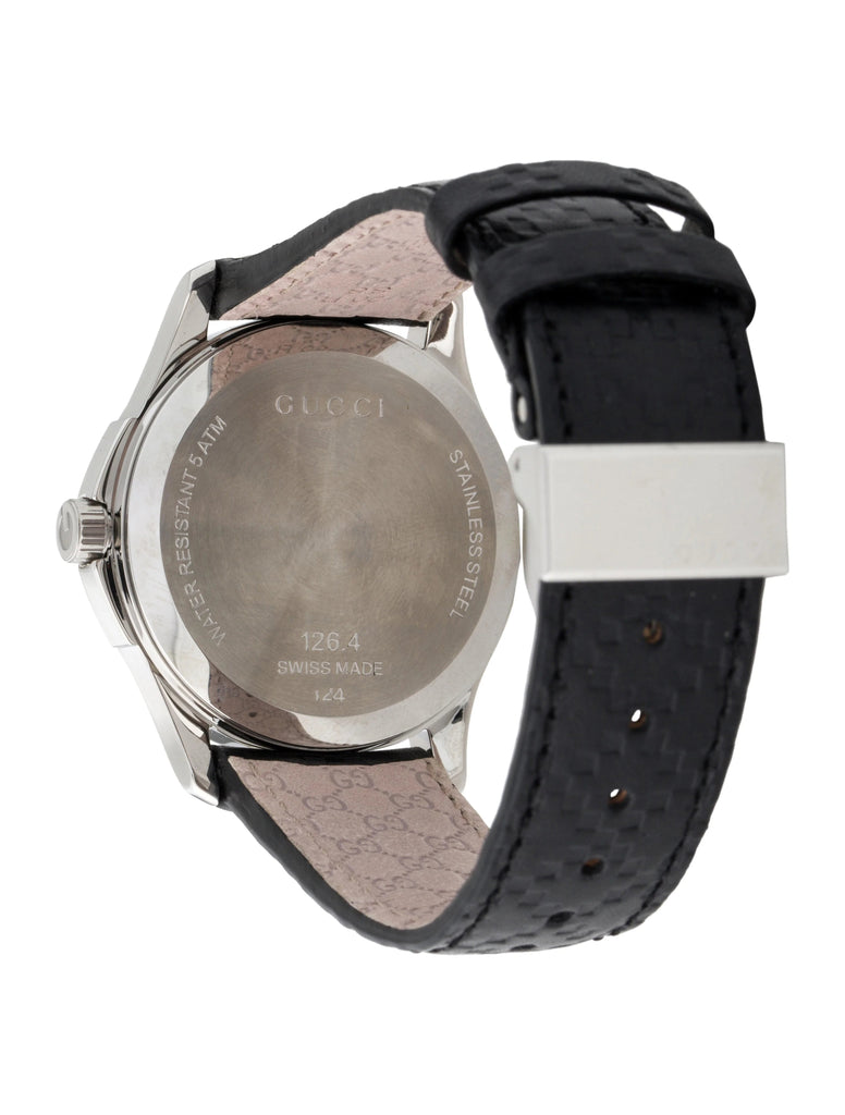 Gucci G Timeless Quartz Black Dial Black Leather Strap Watch for Men - YA126413 Buy Now By Gucci