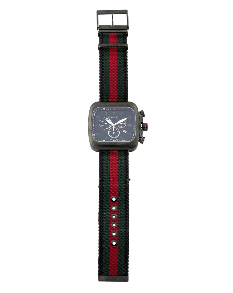 Gucci Coupe Chronograph Quartz Black Two Tone NATO Strap Watch For Men - YA131202 Buy Now By Gucci