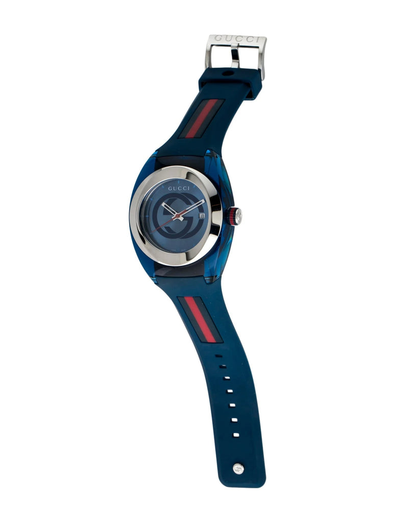 Gucci Sync XXL Quartz Blue Dial Blue Rubber Strap Watch For Men - YA137104 Buy Now By Gucci