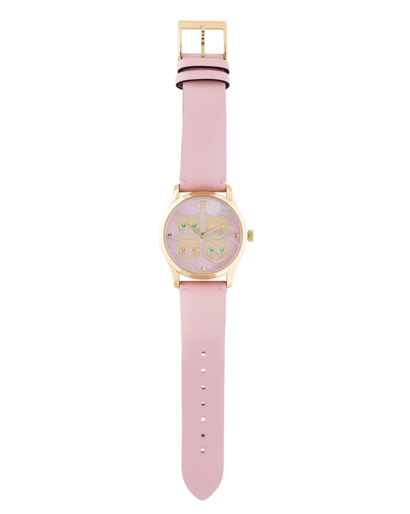 Gucci G Timeless Quartz Mother of Pearl Dial Pink Leather Strap Watch For Women - YA1264132 Buy Now By Gucci