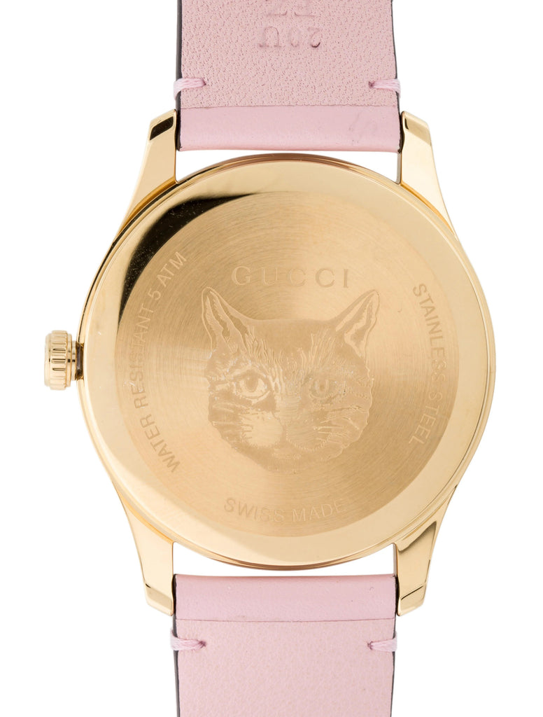 Gucci G Timeless Quartz Mother of Pearl Dial Pink Leather Strap Watch For Women - YA1264132 Buy Now By Gucci