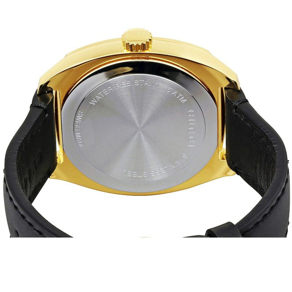 Gucci GG2570 Black Dial Black Leather Strap Watch For Men - YA142310 Buy Now By Gucci