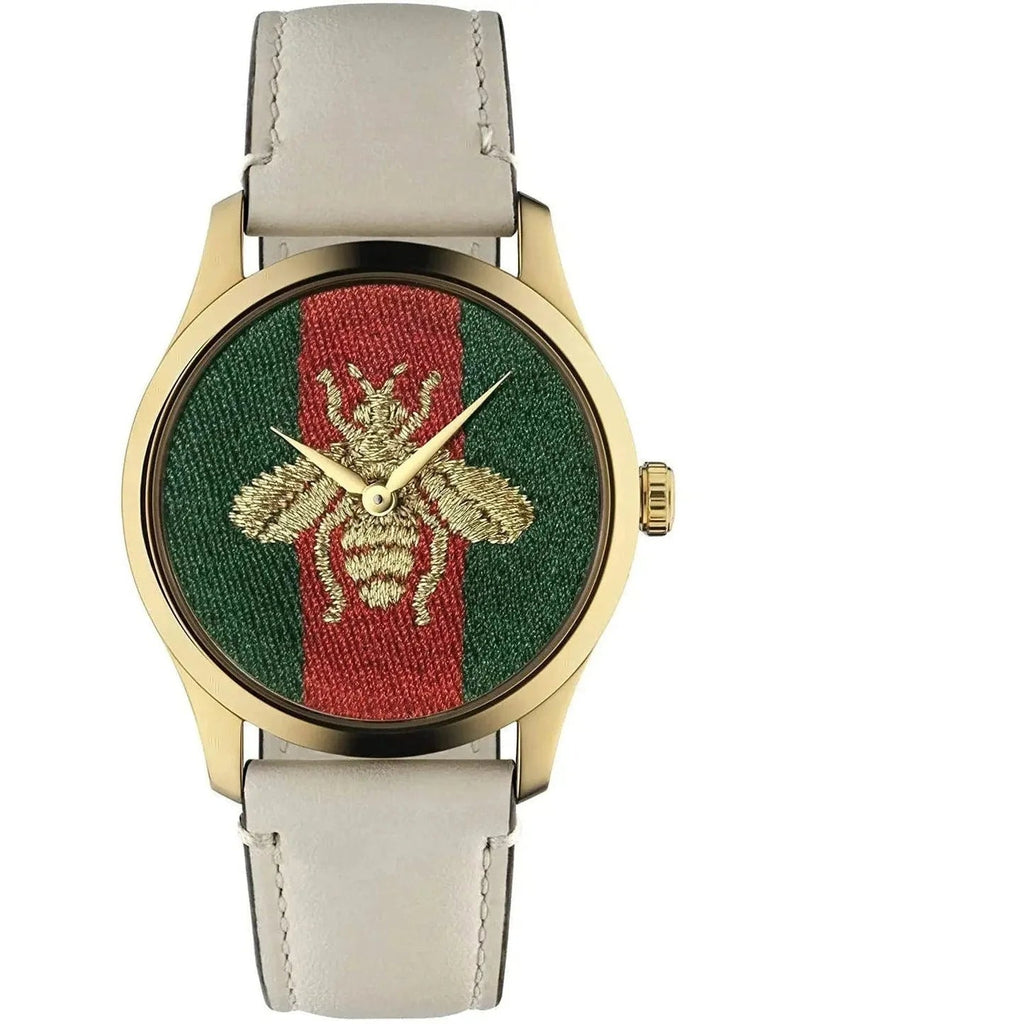 Gucci G Timeless Quartz Red & Green Dial Beige Leather Strap Watch For Women - YA1265009 Buy Now By Gucci