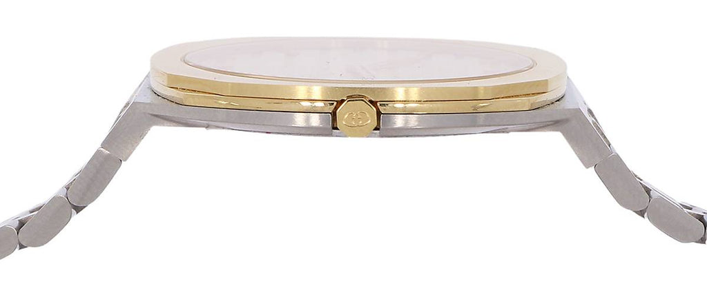 Gucci 25H Quartz Gold Dial Silver Steel Strap Watch for Women - YA163403 Buy Now By Gucci