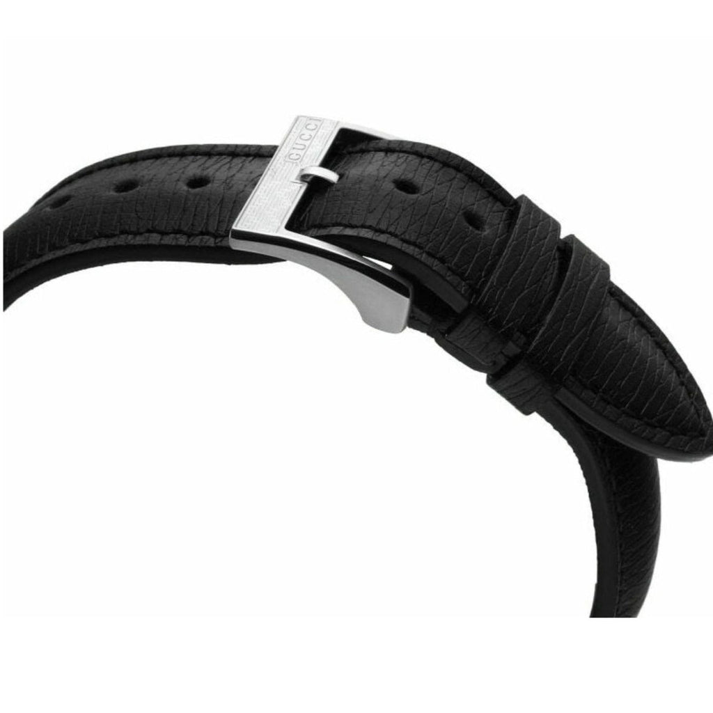 Gucci G Timeless Eryx Silver Dial Black Leather Strap Watch For Men - YA126338 Buy Now By Gucci