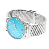 Gucci G-Timeless Turquiose Mother of Pearl Dial Silver Mesh Bracelet Watch For Women - YA1264039 Buy Now By Gucci