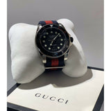 Gucci Dive Black Dial Red & Blue Nylon Strap Watch For Men - YA136210 Buy Now By Gucci