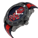 Gucci Dive Blue & Red Dial Blue & Red Nylon Strap Watch For Men - YA136214 Buy Now By Gucci
