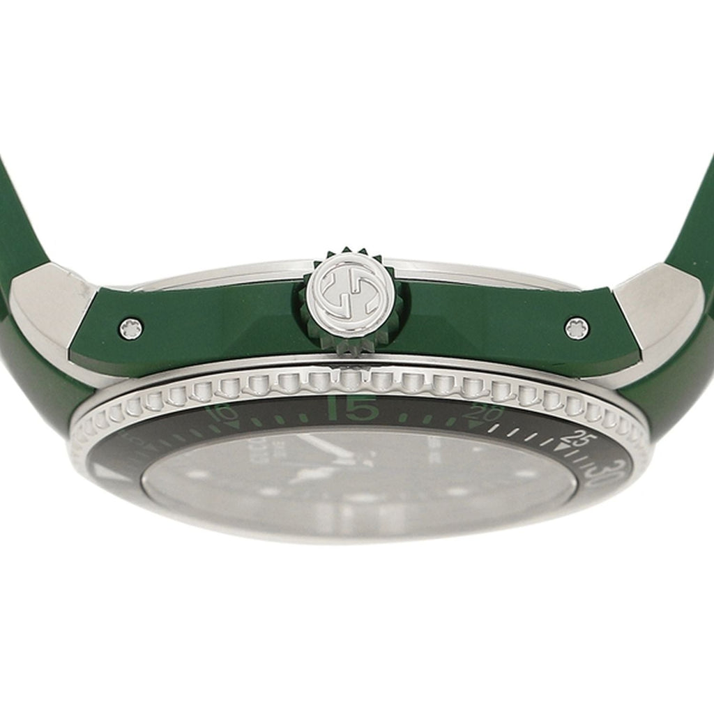 Gucci Dive Black Dial Green Rubber Strap Watch For Men - YA136310 Buy Now By Gucci