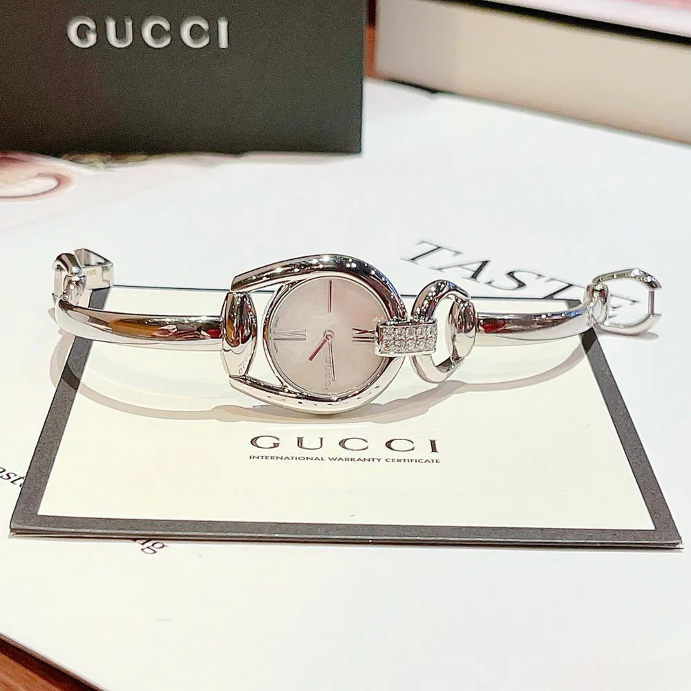 Gucci Horsebit Collection Diamonds Mother of Pearl White Dial Silver Steel Strap Watch For Women - YA139504 Buy Now By Gucci