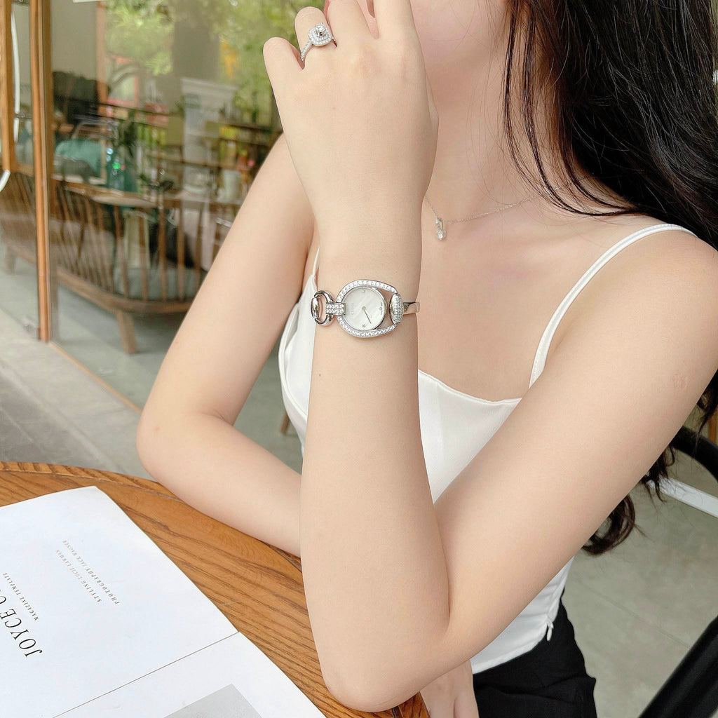 Gucci Horsebit Collection Diamonds Mother of Pearl Dial Silver Steel Strap Watch For Women - YA139505 Buy Now By Gucci