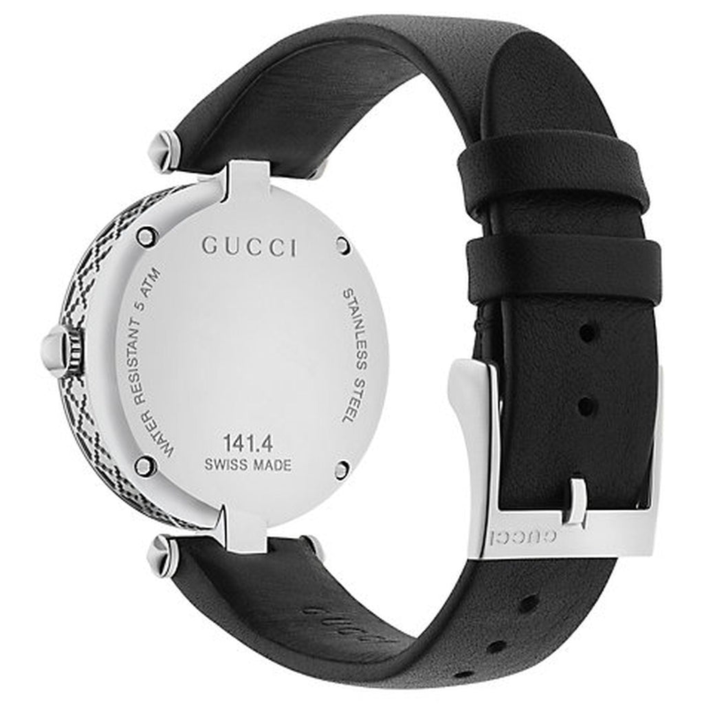 Gucci Diamantissima Diamonds Black Dial Black Leather Strap Watch For Women - YA141403 Buy Now By Gucci
