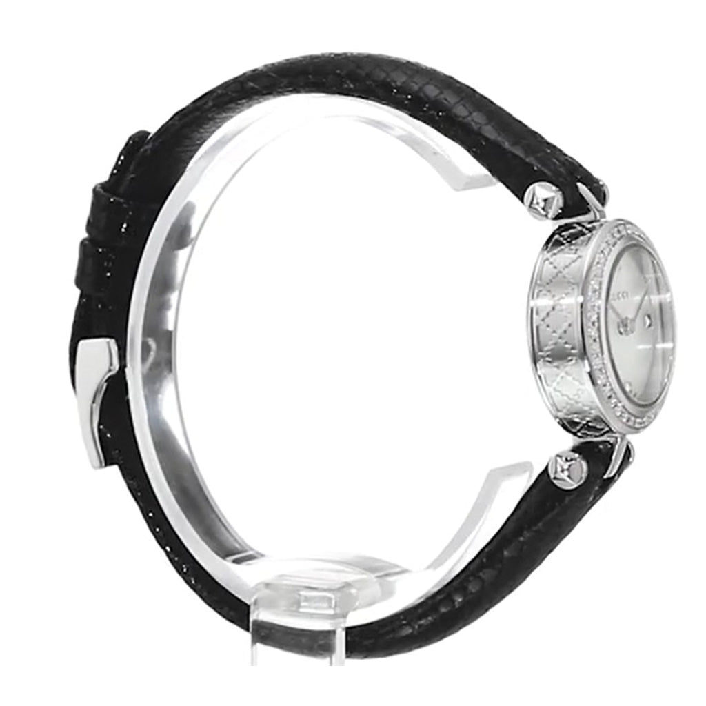 Gucci Diamantissima Diamonds Mother of Pearl Dial Black Leather Strap Watch For Women - YA141511 Buy Now By Gucci