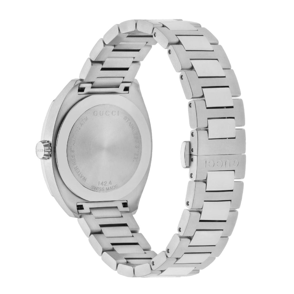 Gucci GG2570 Quartz Black Dial Silver Steel Strap Watch For Men - YA142401 Buy Now By Gucci