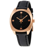 Gucci GG2570 Quartz Black Dial Black Leather Strap Watch For Women - YA142509 Buy Now By Gucci